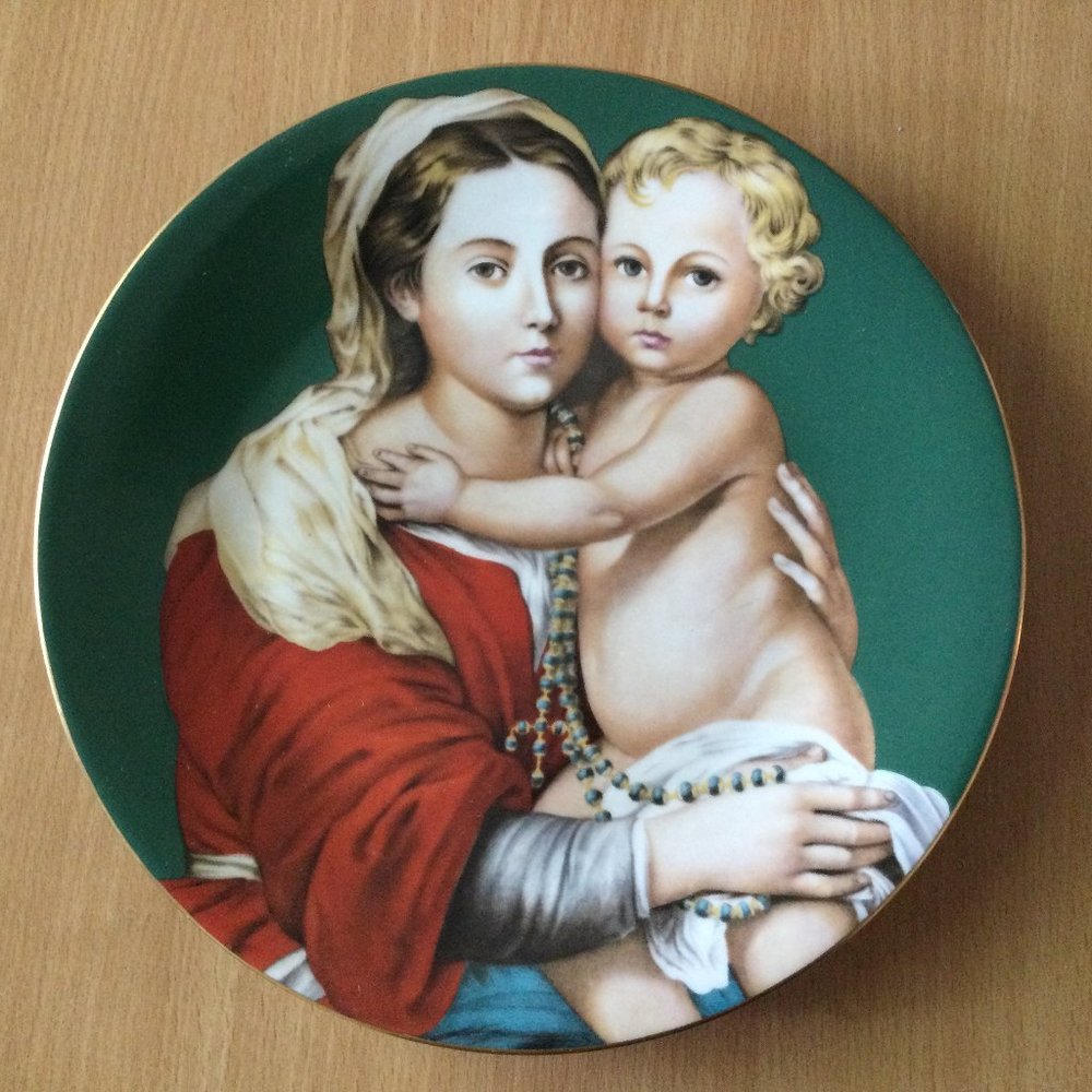 1975 C H Haviland Limoges France Murillo's Madonna & Child Plate 809/7500 9 7/8"